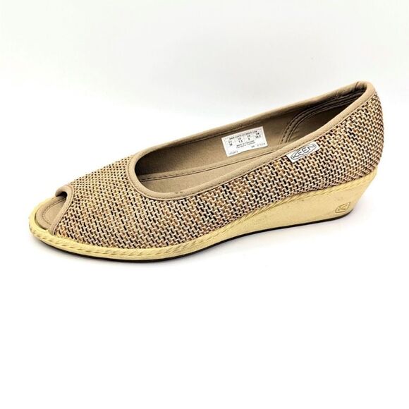 Keen Cortona peep toe wedge with natural jute upper New w/out box - Picture 1 of 8